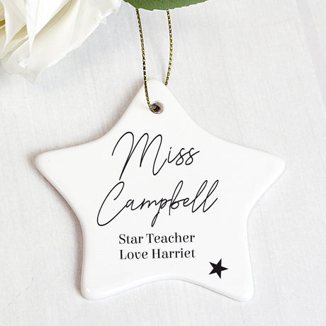 Free Text Ceramic Star Decoration - Gift Moments