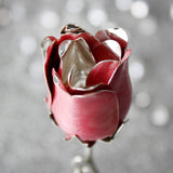 Free Text Pink Rose Bud Ornament - Gift Moments