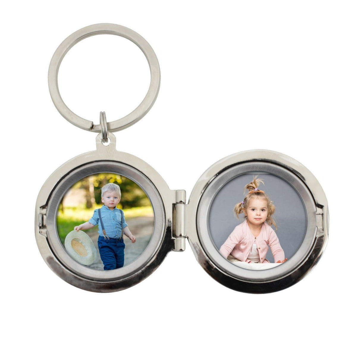 Free Text Round Photo Keyring - Gift Moments