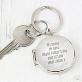 Free Text Round Photo Keyring - Gift Moments