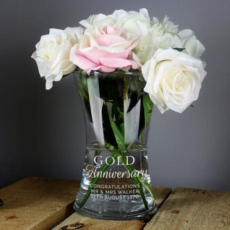 Gold Anniversary' Glass Vase - Gift Moments