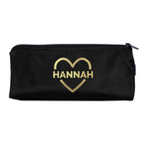 Gold Heart Black Pencil Case - Gift Moments