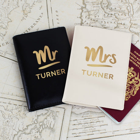 Gold Mr & Mrs Passport Holders Set - Gift Moments