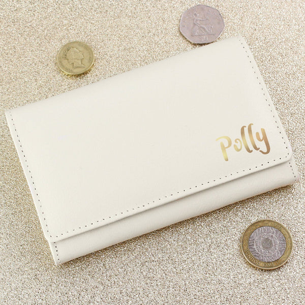 Gold Name Cream Purse - Gift Moments