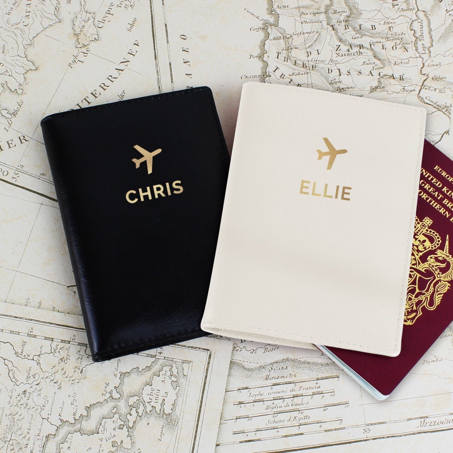 Personalised Gold Name Passport Holders Set - Shop Passport Holders At Gift Moments - 1