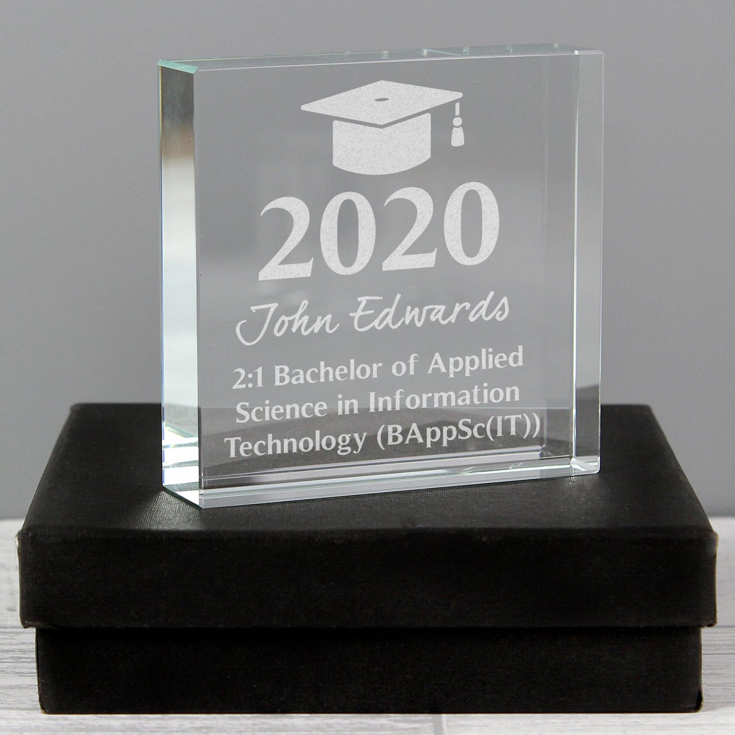 Personalised Graduation Crystal Token: 1 - Crystal Tokens By Gift Moments