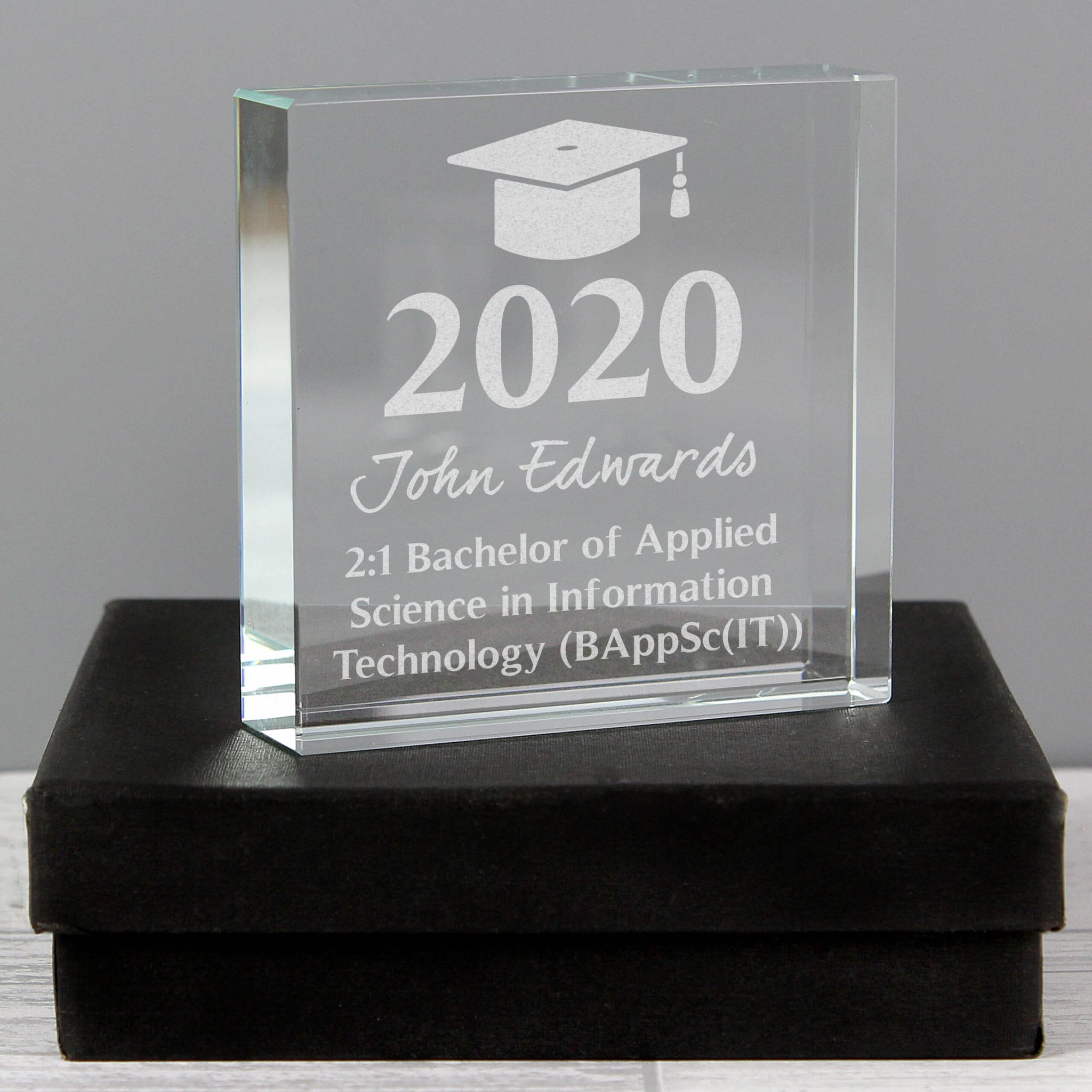 Personalised Graduation Crystal Token: 1 - Crystal Tokens By Gift Moments