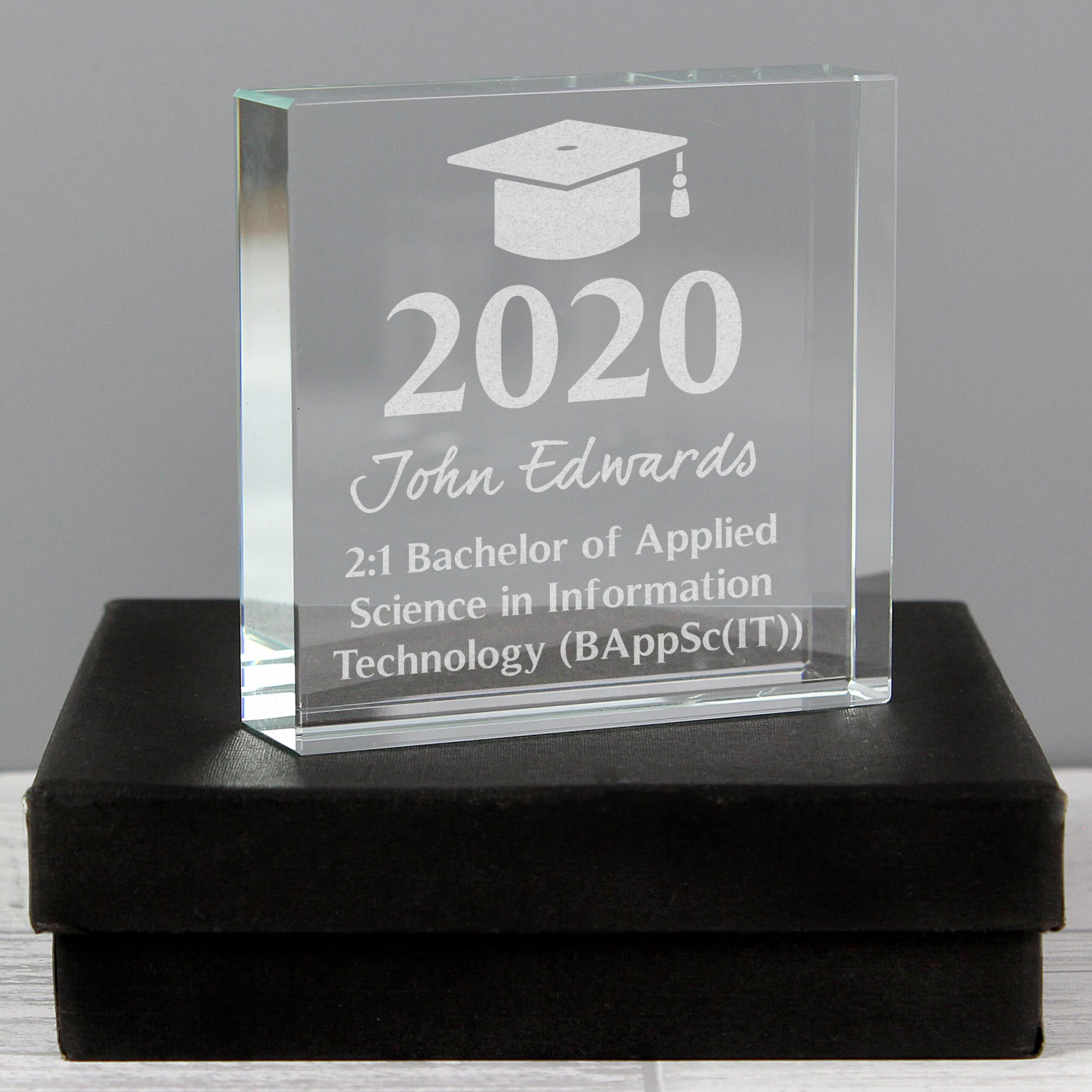 Personalised Graduation Crystal Token - Shop Crystal Tokens At Gift Moments - 1