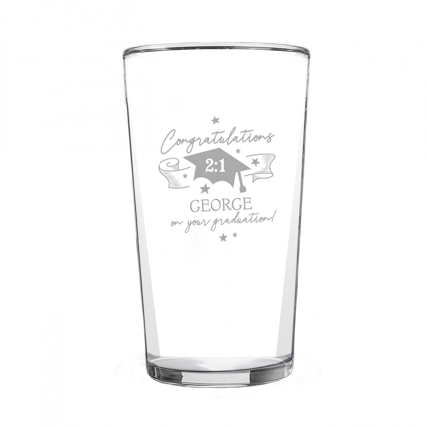 Personalised Graduation Pint Glass: 3 - Beer Glasses By Gift Moments