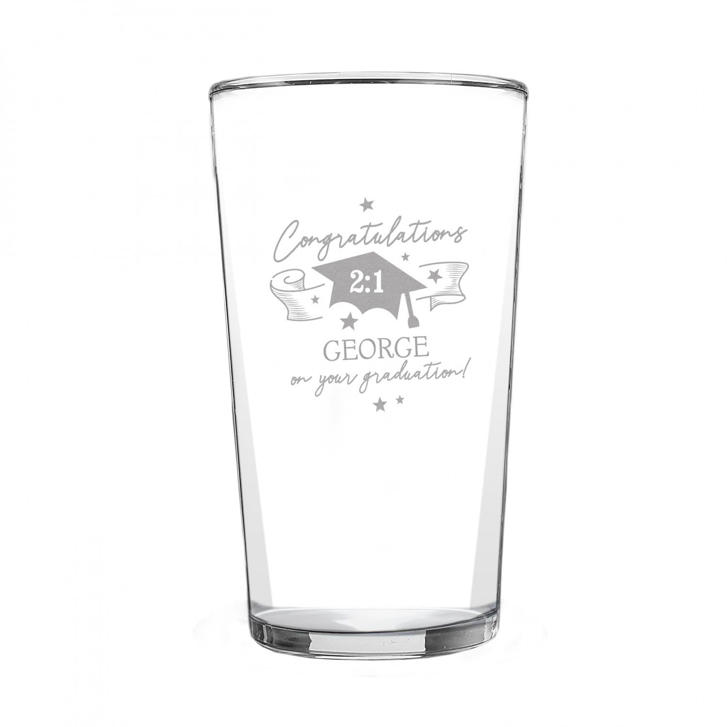 Personalised Graduation Pint Glass: 3 - Beer Glasses By Gift Moments