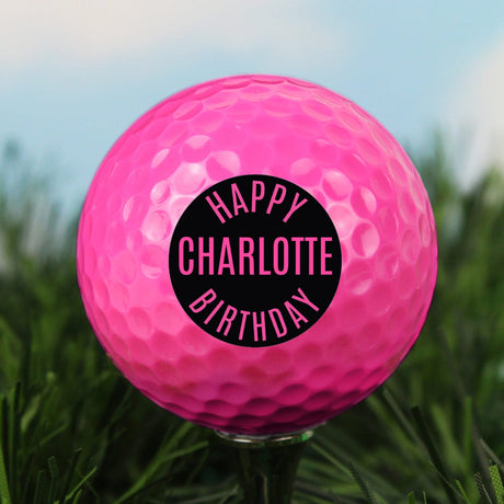 Happy Birthday Pink Golf Ball - Gift Moments