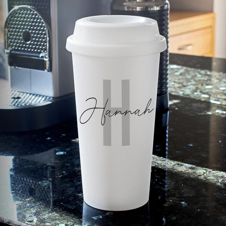 Initial & Name Double Walled Travel Mug - Gift Moments