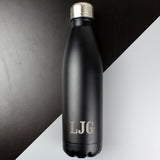 Initials Black Metal Insulated Drinks Bottle - Gift Moments