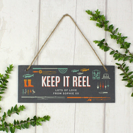 "Keep It Reel" Fishing Hanging Slate - Gift Moments