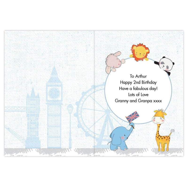 London Animal Bus Birthday Card - Gift Moments