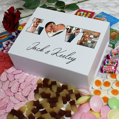 LOVE' Photo Gift - Deluxe White Retro Sweet Box - Gift Moments