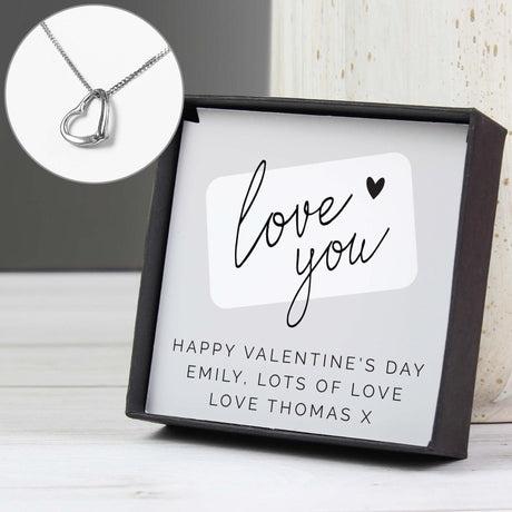 Love You Silver Tone Necklace and Box - Gift Moments