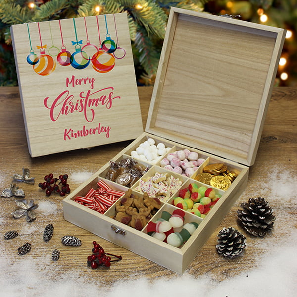 Merry Christmas - Wooden Sweet Box - Gift Moments