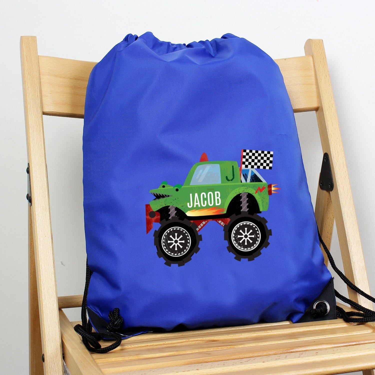 Personalised Monster Truck Blue Kit Bag: 2 - Kids Bags By Gift Moments