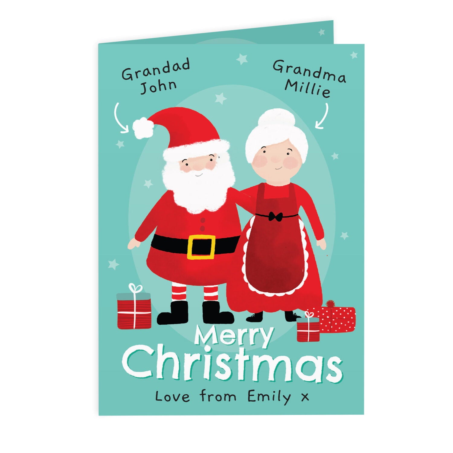 Personalised Mr & Mrs Claus Card: 4 - Greeting Cards By Gift Moments