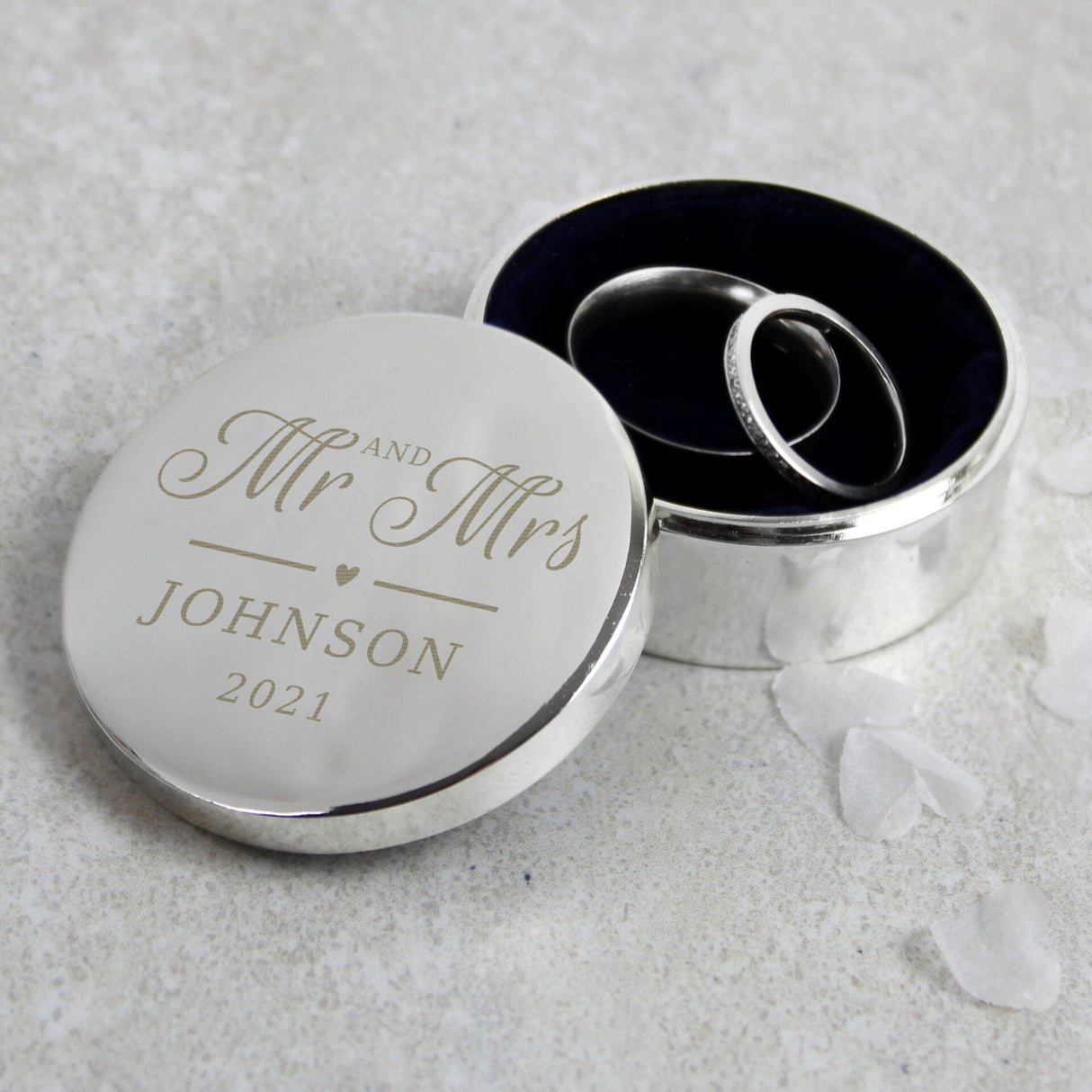 Personalised Mr & Mrs Ring Box: 2 - Trinket Boxes By Gift Moments