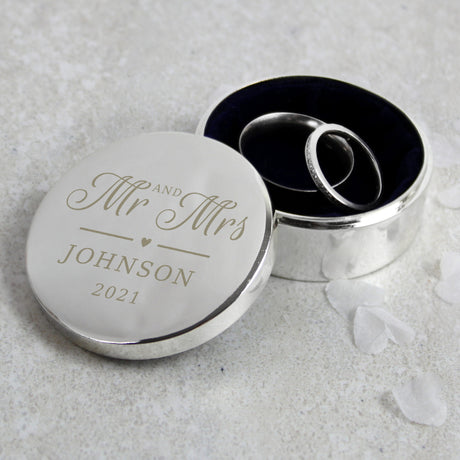 Personalised Mr & Mrs Ring Box: 2 - Trinket Boxes By Gift Moments