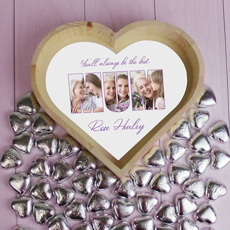 MUM Photo Chocolate Heart Tray - Large - Gift Moments
