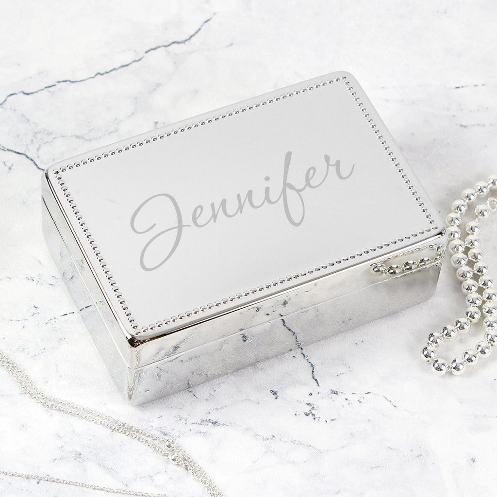 Personalised Name Rectangular Jewellery Box - Shop Jewellery Boxes At Gift Moments - 1
