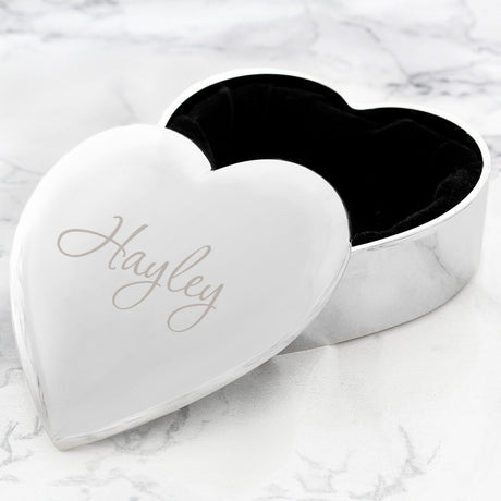 Name Silver Heart Trinket Box - Gift Moments