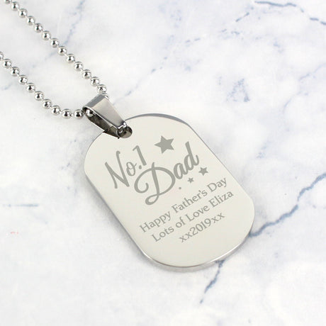 No.1 Dad Dog Tag Necklace - Gift Moments