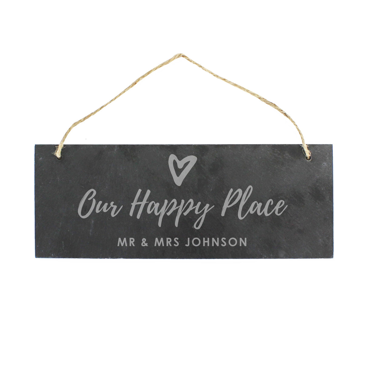 Our Happy Place Hanging Slate Plaque - Gift Moments