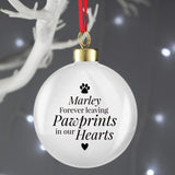 Personalised Pawprints Memorial Bauble: 2 - Christmas Baubles By Gift Moments