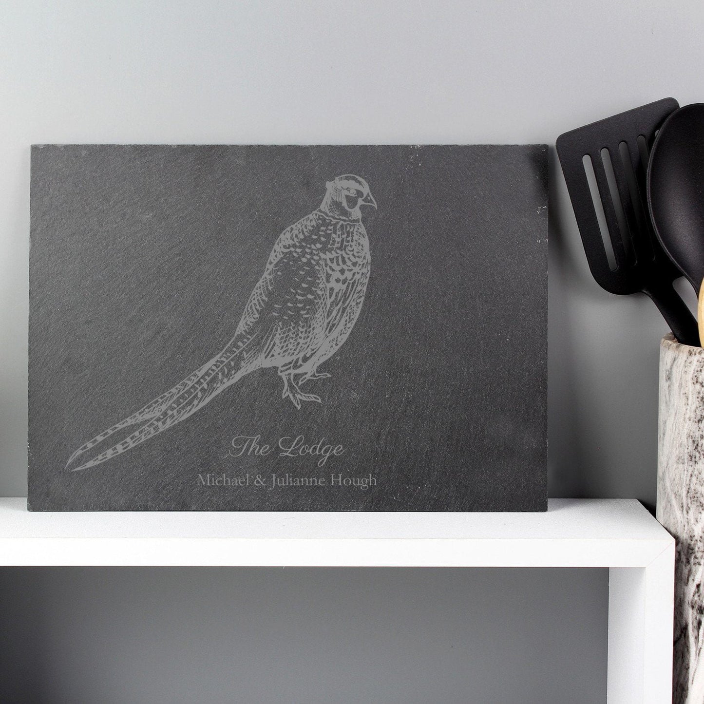 Personalised Pheasant Slate Placemat: 2 - Placemats By Gift Moments