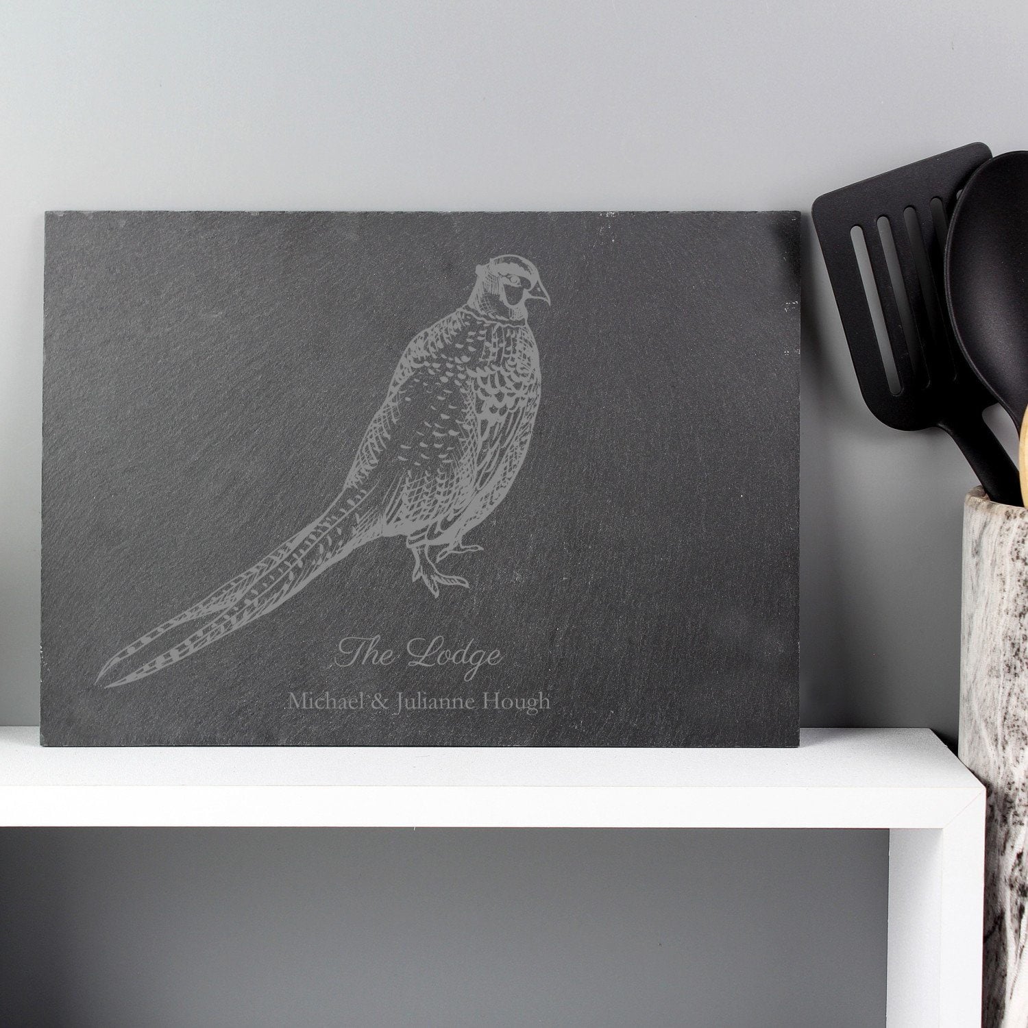 Personalised Pheasant Slate Placemat: 2 - Placemats By Gift Moments