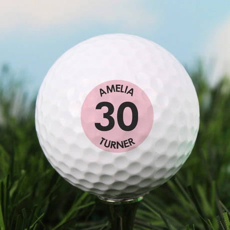 Personalised Pink Big Age Golf Ball: 1 - Golf Balls By Gift Moments