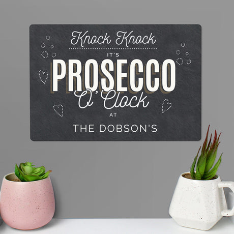 Prosecco O'Clock Metal Sign - Gift Moments