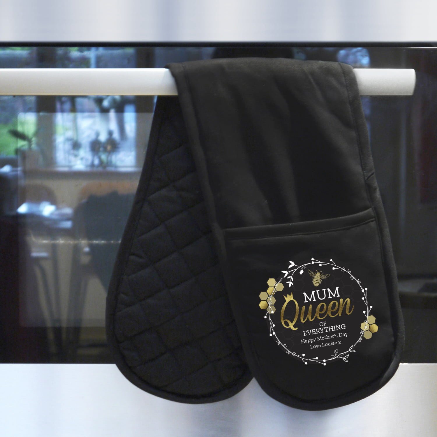 Personalised Queen Bee Oven Gloves: 1 - Oven Gloves By Gift Moments