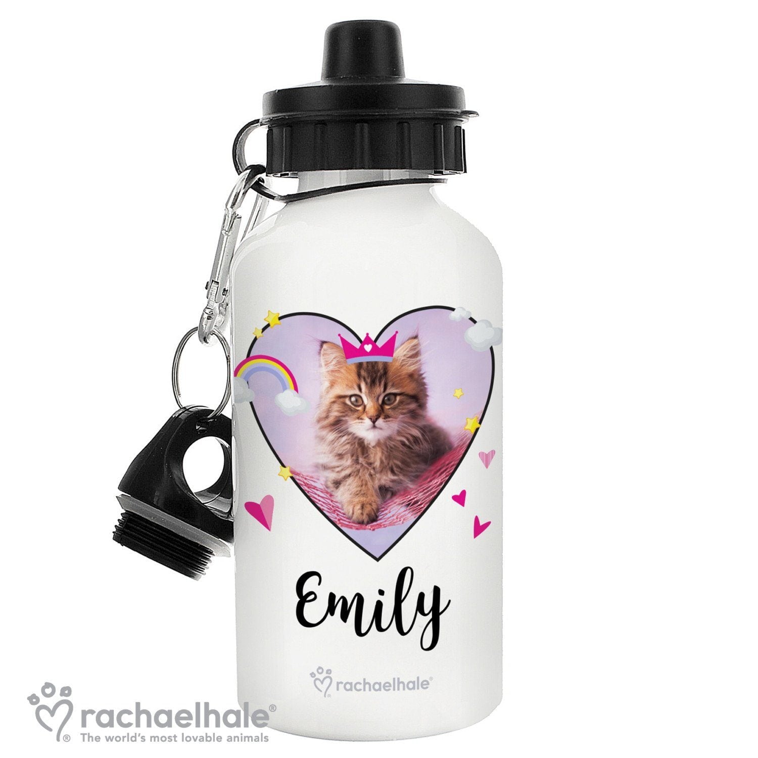 Personalised Rachael Hale Cute Cat Drinks Bottle: 3 - Kids Bottles By Rachael Hale