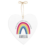 Rainbow Large Wooden Heart Decoration - Gift Moments
