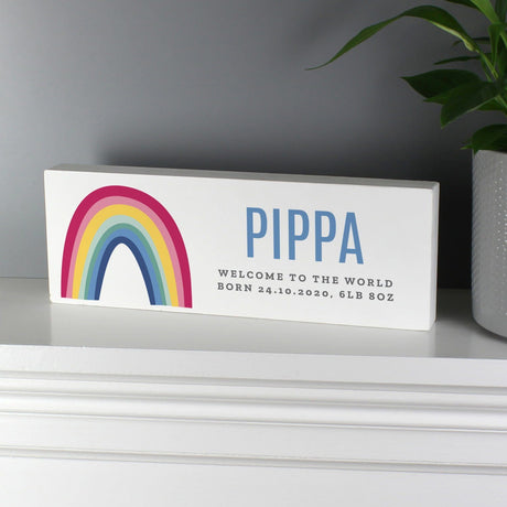 Rainbow Wooden Block Sign - Gift Moments