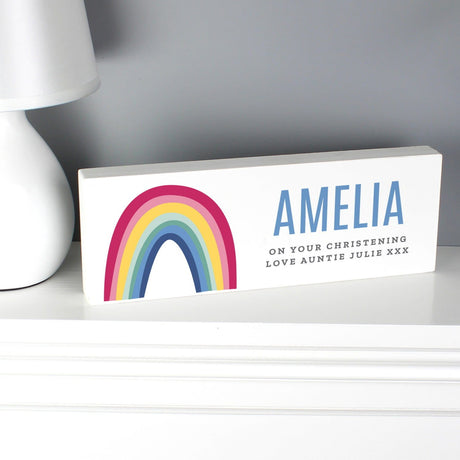 Rainbow Wooden Block Sign - Gift Moments