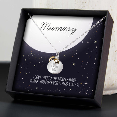 Sentiment Moon & Stars Silver Necklace and Box - Gift Moments