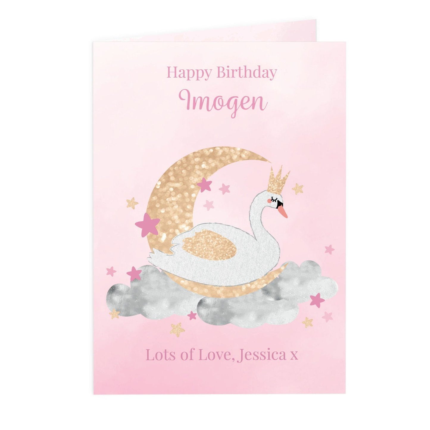 Personalised Swan Lake Card: 2 - Greeting Cards By Gift Moments