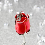 Swirls & Hearts Red Rose Bud Ornament - Gift Moments