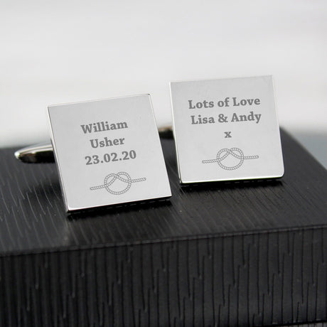 Tie the Knot Square Cufflinks - Gift Moments