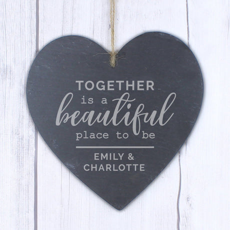 Together Slate Heart Decoration - Gift Moments