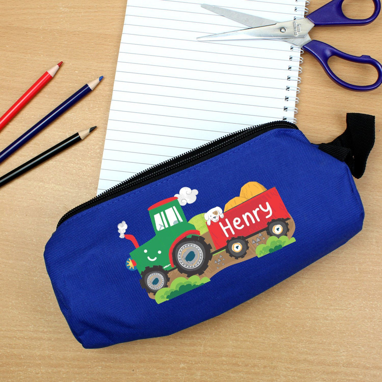 Tractor Blue Pencil Case - Gift Moments