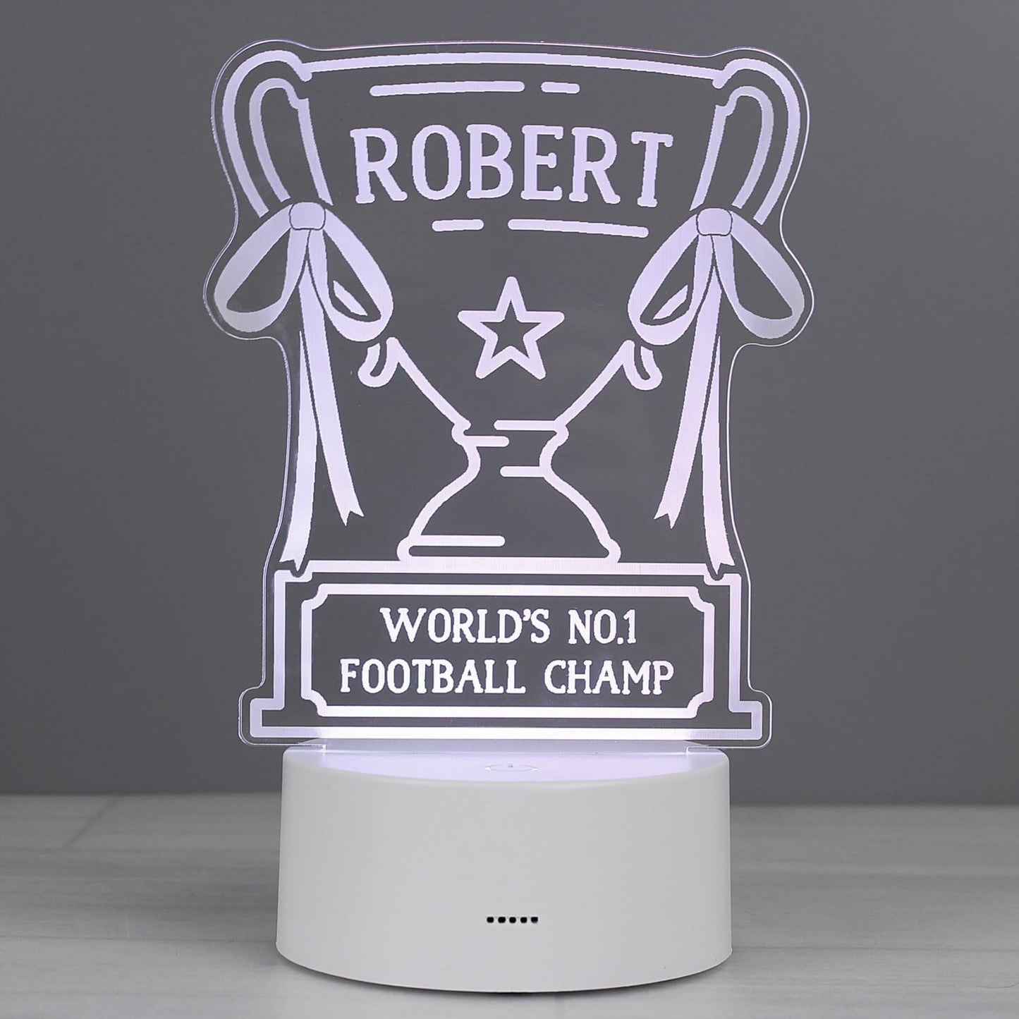 Personalised Trophy LED Colour Changing Night Light: 8 - LED Lighting By Gift Moments