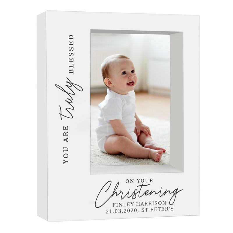 Truly Blessed' Christening 5x7 Box Photo Frame - Gift Moments