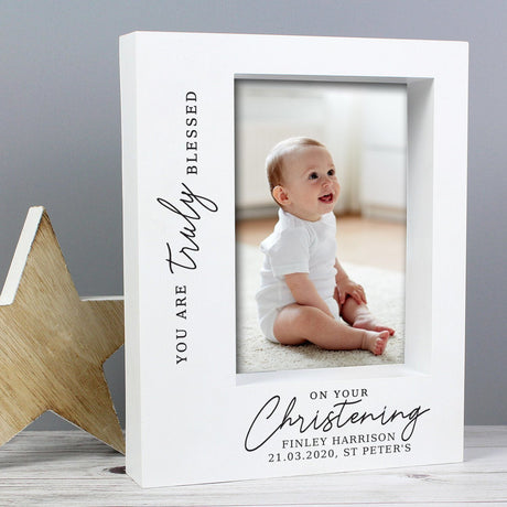 Truly Blessed' Christening 5x7 Box Photo Frame - Gift Moments